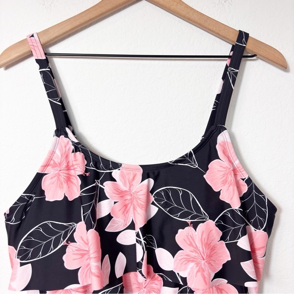 BEAUTIKINI RUFFLE FLORAL PRINT SWIMMING WOMEN TANKINI PLUS SIZE 18W NEW - Picture 4 of 5